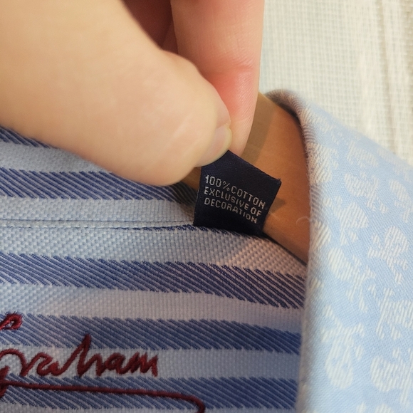 Robert Graham‎ Long Sleeve Button Down Shirt Pastel Blue Size 3XL Stripes - Picture 6 of 14